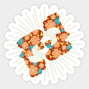 Floral koi - fall colors Sticker